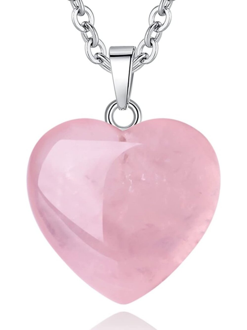 Rose Quartz Necklace Healing Crystal Necklaces Heart Love Real Crystals Reiki En